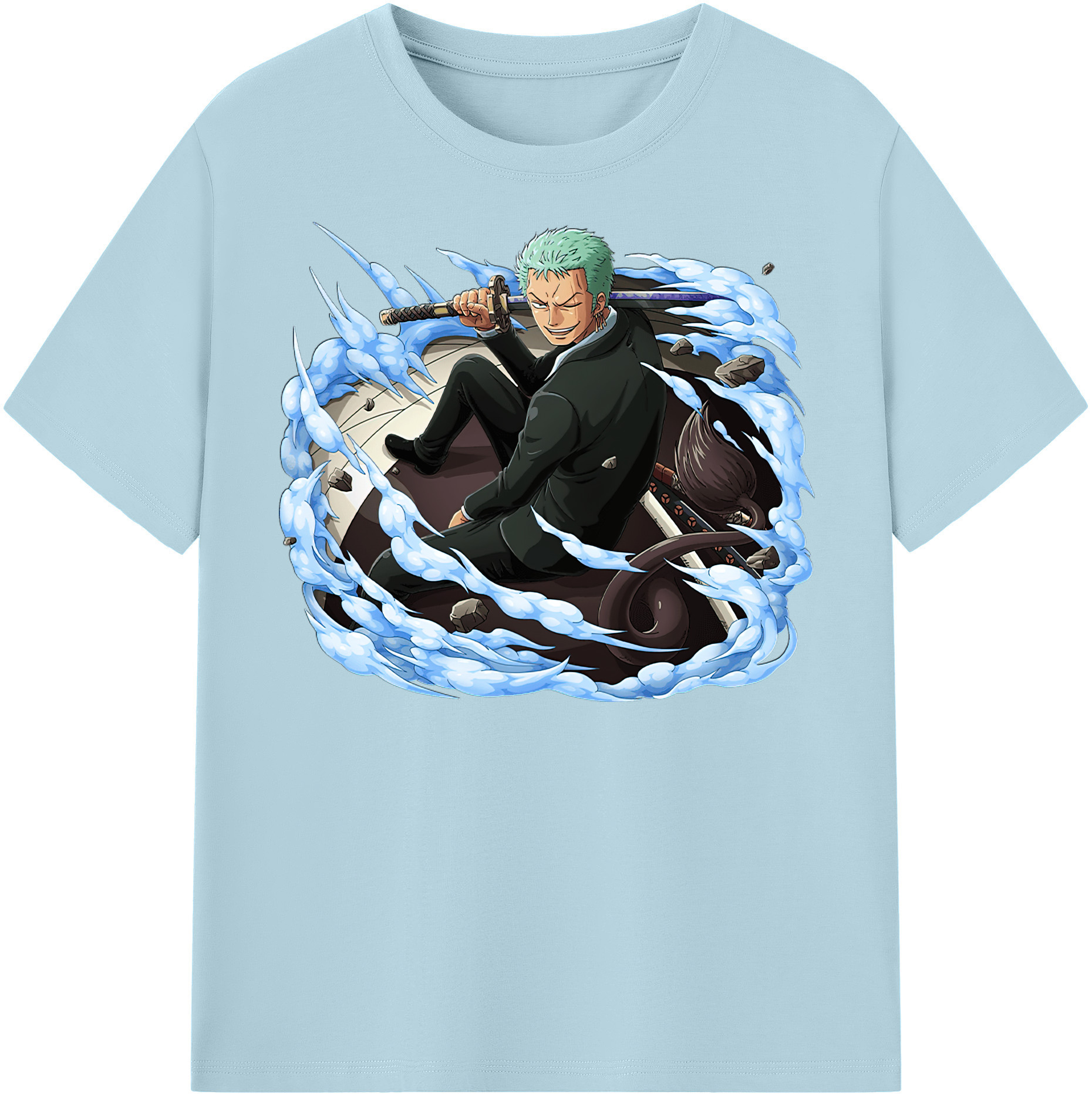 ワンピース ロロノア・ゾロ ONE PIECE Roronoa Zoro 綿100％半袖Tシャツ（フロントプリント）